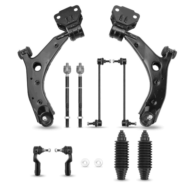 10x Front Control Arm with Ball Joint Sway Bar Tie Rod End Kit for Mazda 3 07-09