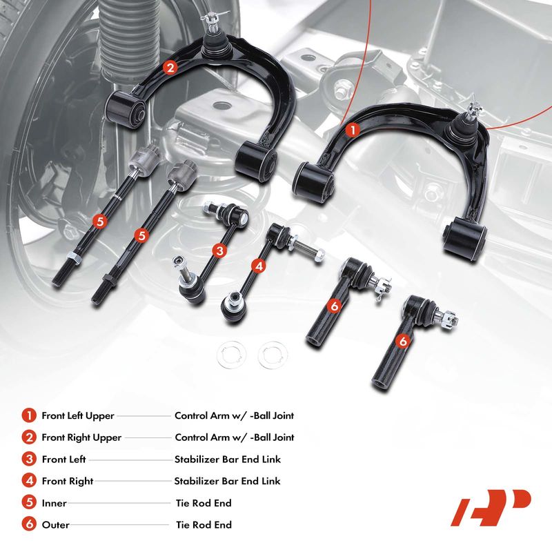 8x Front Upper Control Arm with Ball Joint Stabilizer Bar Link for Lexus GX470