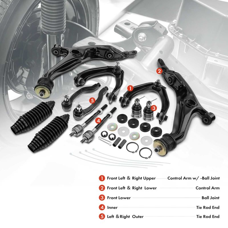 14x Front Control Arm & Ball Joint Tie Rod End Strut Mount for Honda CR-V 97-01