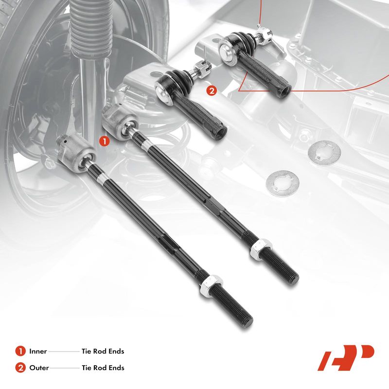 4x Inner & Outer Tie Rod End for Ford Probe 1993-1997 Mazda 626 1993-2002 MX-6