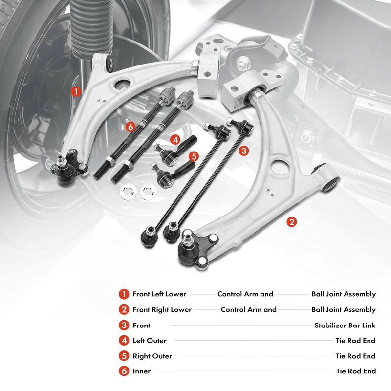 8x Front Control Arm with Ball Joint Stabilizer Bar Link for Volkswagen CC 09-17