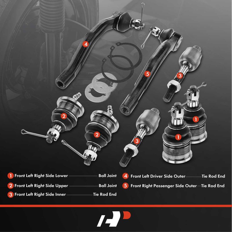8x Front Tie Rod End & Ball Joint for Honda Accord 2003-2007 Acura TSX 2004-2008