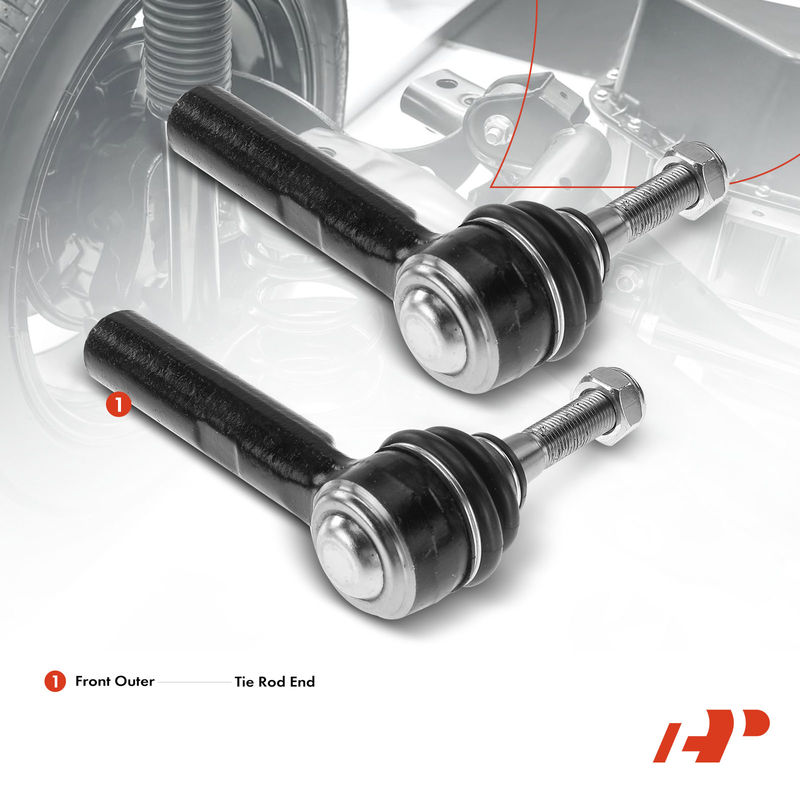2x Front Outer Tie Rod End for Chrysler Sebring 2007-2010 Jeep Compass Compass