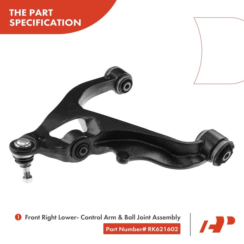 Front Right Lower Control Arm & Ball Joint for Dodge Ram 1500 2006-2010 Ram 1500