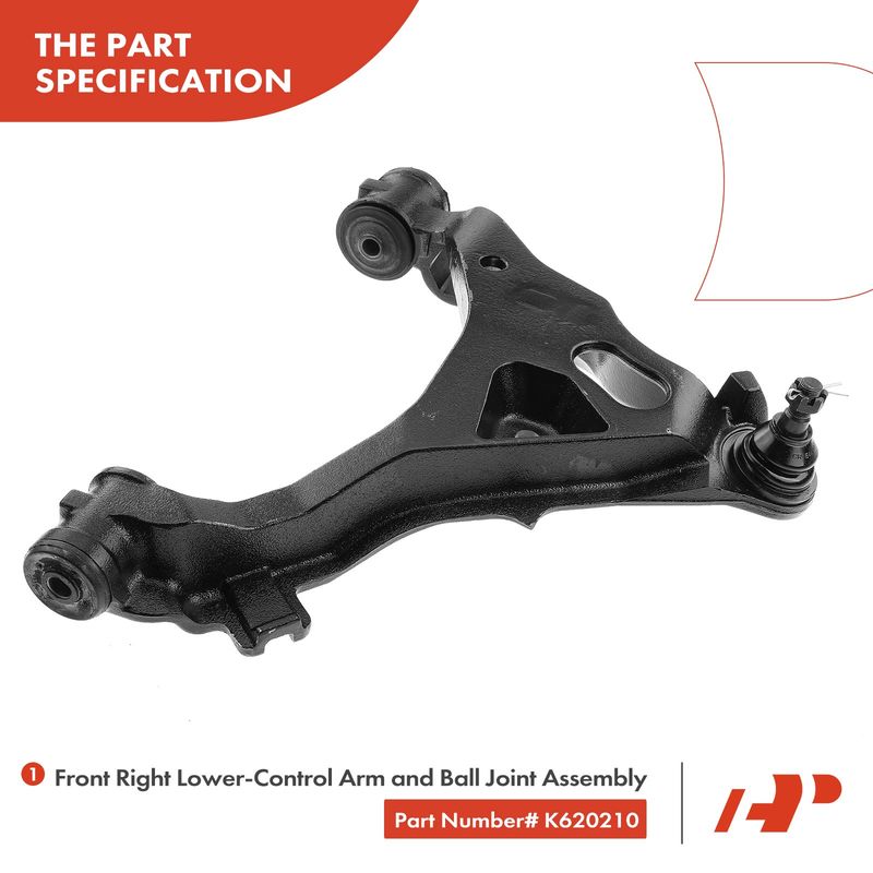 Front Right Lower Control Arm with Ball Joint Assembly for Ford F-150 Lincoln