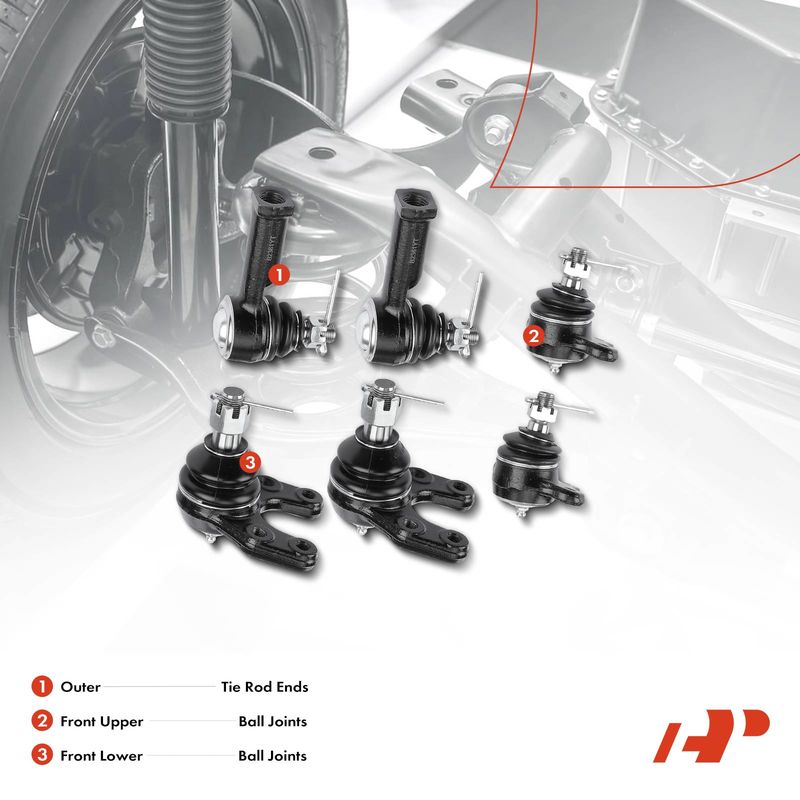 6x Outer Tie Rod End & Front Ball Joint for Mazda B2200 B2600 1987-1993 B2000