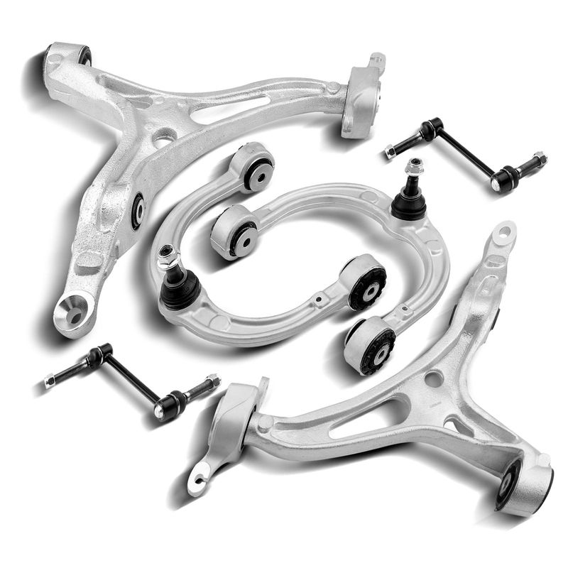 6x Front Control Arm with Ball Joint & Sway Bar Link for Mercedes-Benz X164 W164