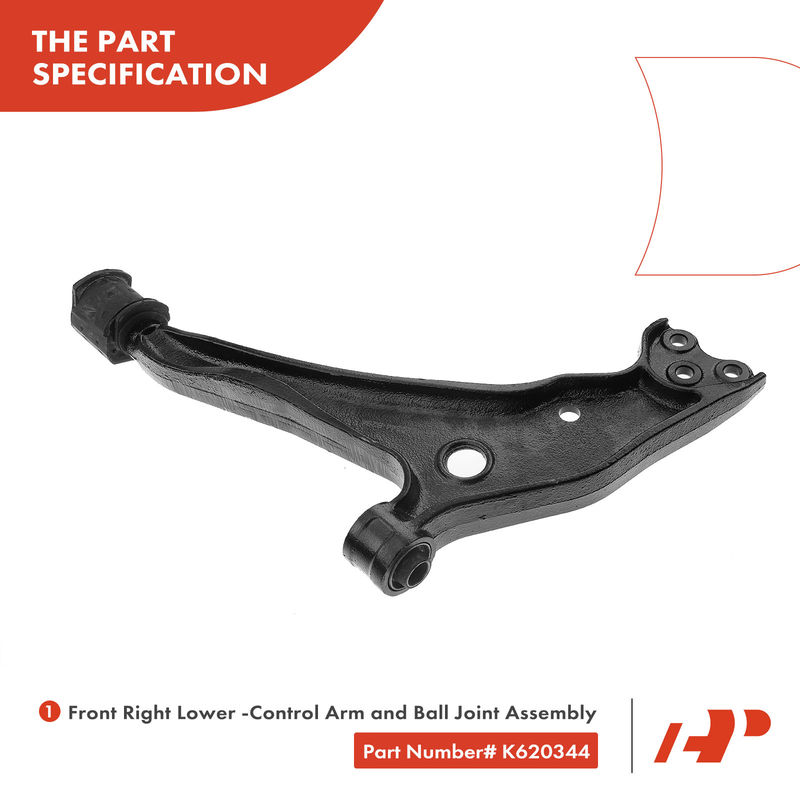 Front Right Lower Control Arm with Ball Joint for Nissan Quest Mercury Villager