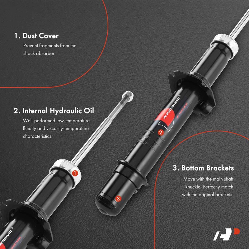 2x Front Driver & Passenger Shock Absorber for Honda Accord 2003-2007 Acura TSX