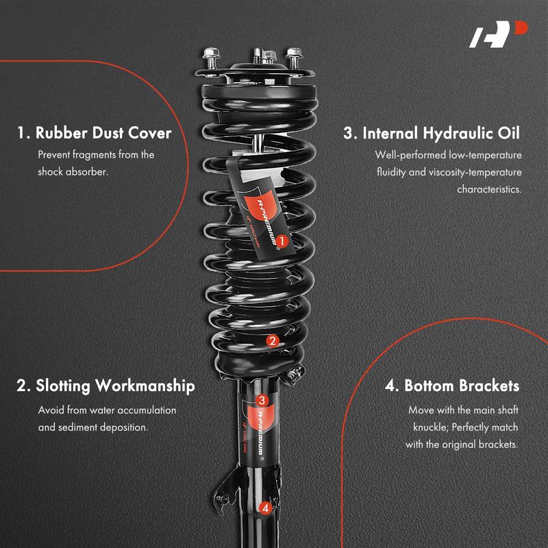 2x Front Complete Strut & Coil Spring Assembly for Ford Fusion Mazda 6 Mercury