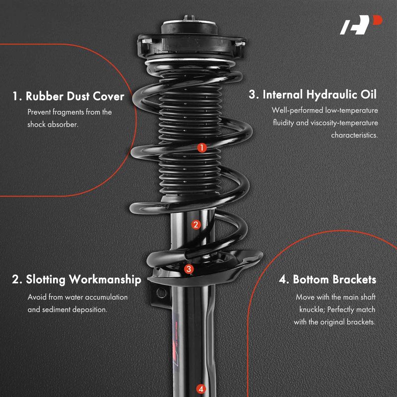 2x Front Complete Strut & Coil Spring Assembly for VW Tiguan 09-17 Tiguan Limited