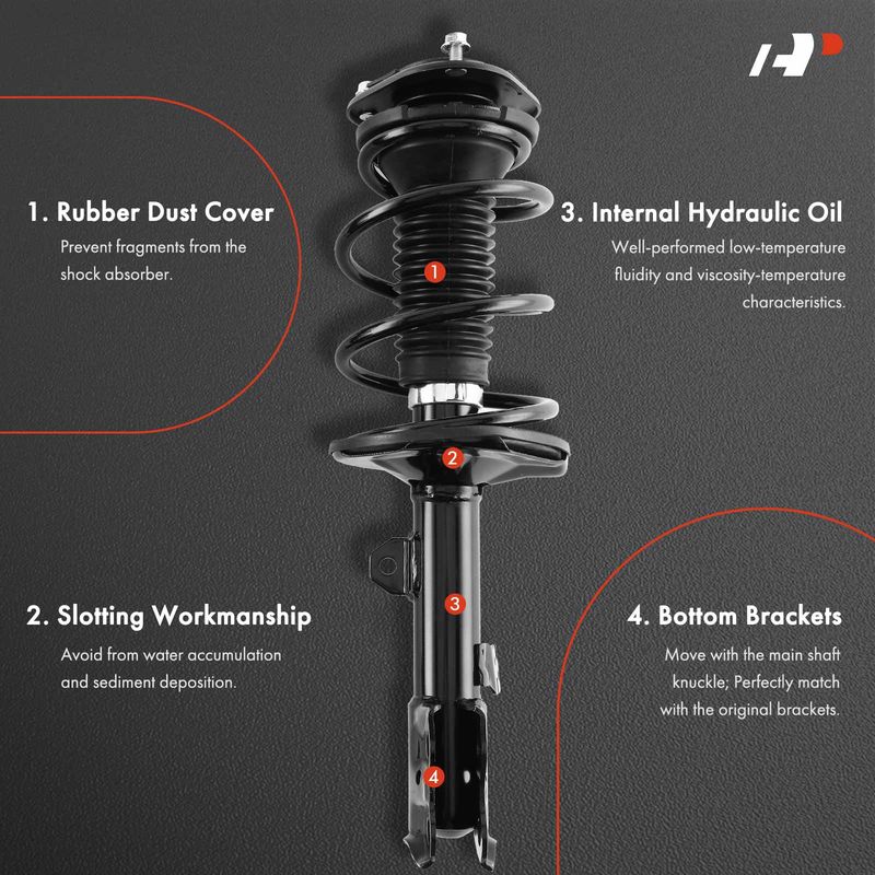 2x Front Complete Strut & Coil Spring Assembly for Toyota Corolla Matrix