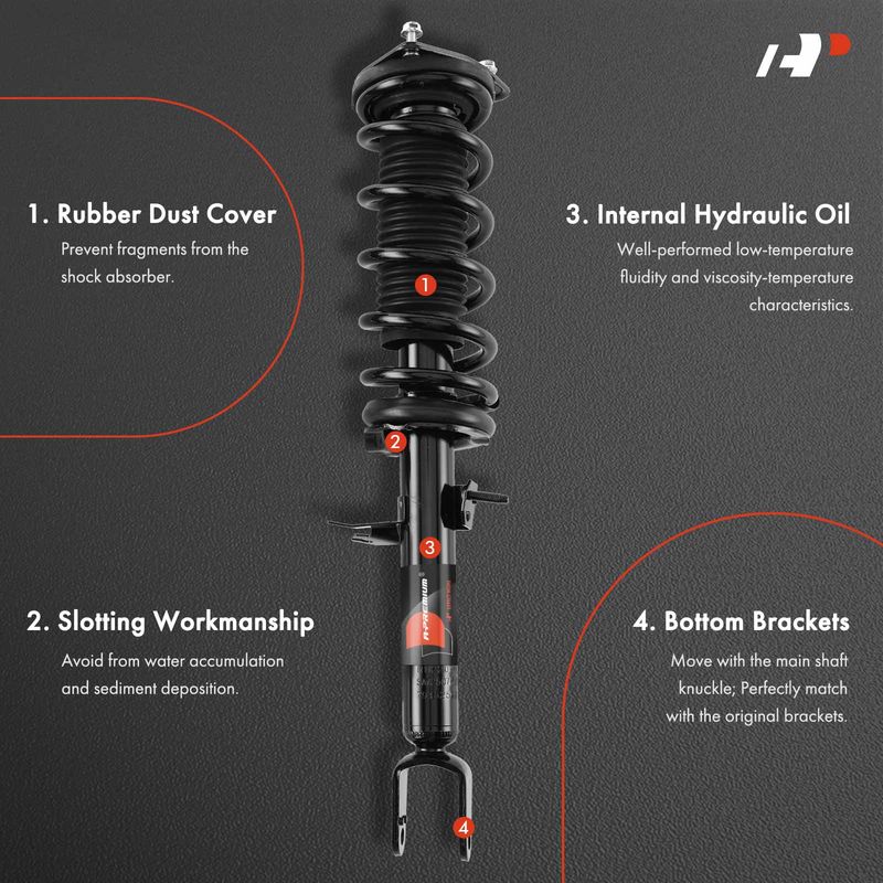 2x Front Complete Strut & Coil Spring Assembly for Infiniti M35 2006-2007 RWD