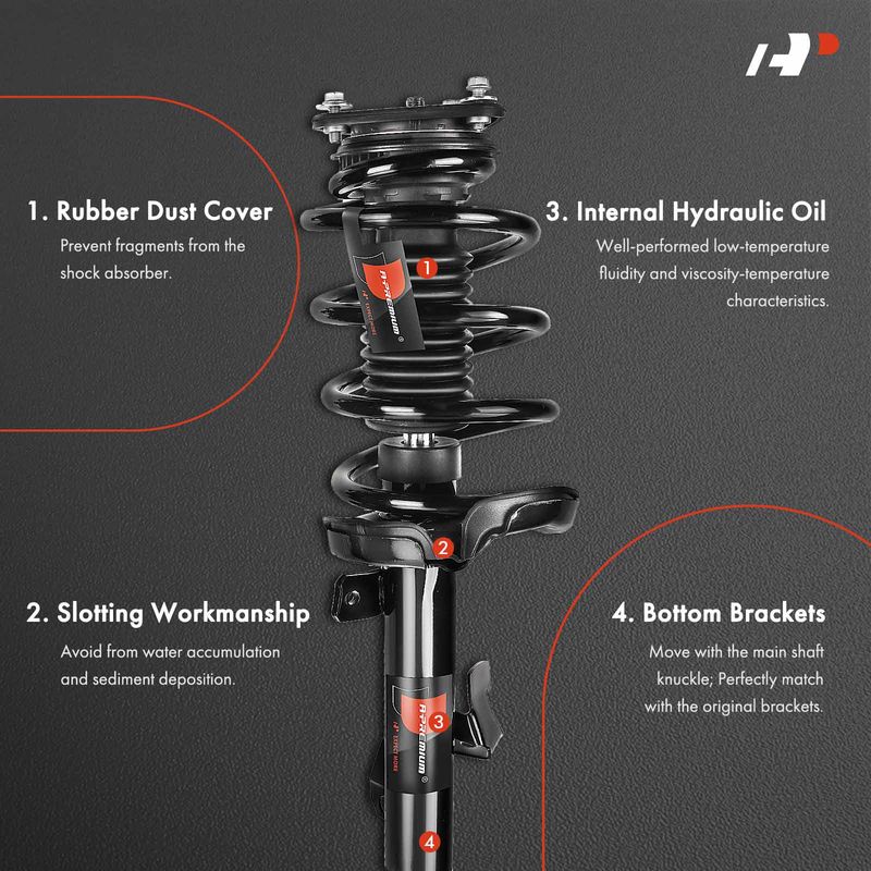2x Front Complete Strut & Coil Spring Assembly for Volvo C30 07-13 C70 S40 V50