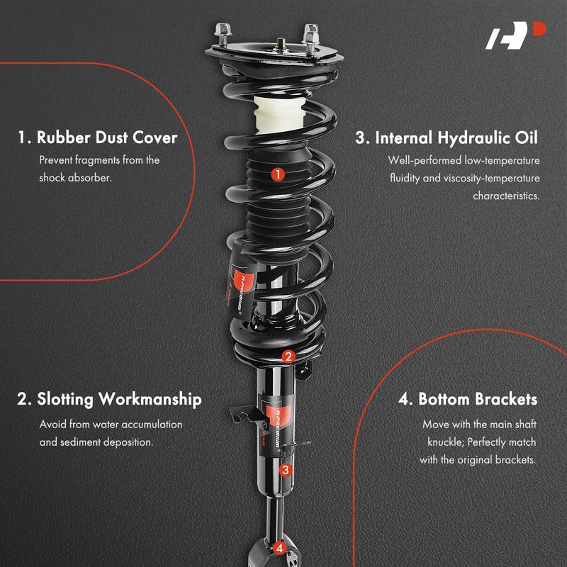 2x Front Complete Strut & Coil Spring Assembly for Infiniti G35 2003-2007 3.5L RWD