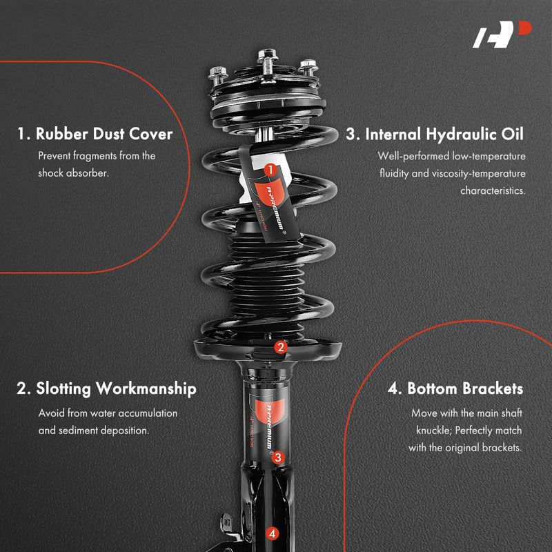 2x Front Complete Strut & Coil Spring Assembly for Honda Civic 2006-2011 L4 1.8L