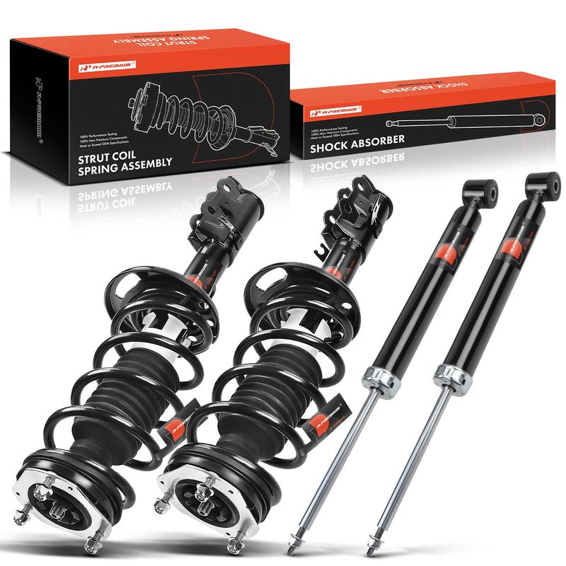 4x Front & Rear Complete Strut & Coil Spring Assembly for Ford Fiesta 2010 12-13
