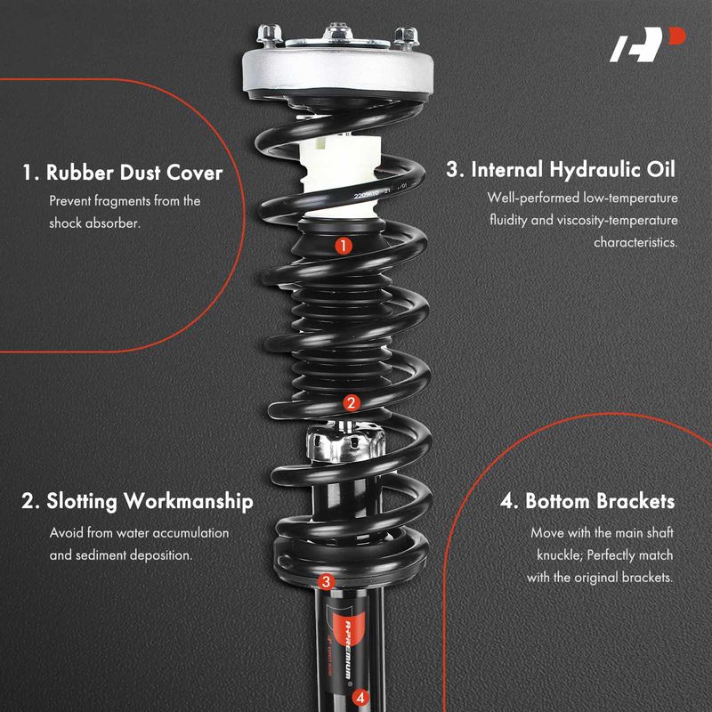 2x Rear Complete Strut & Coil Spring Assembly for BMW E60 F10 525i 528i 530i 535i