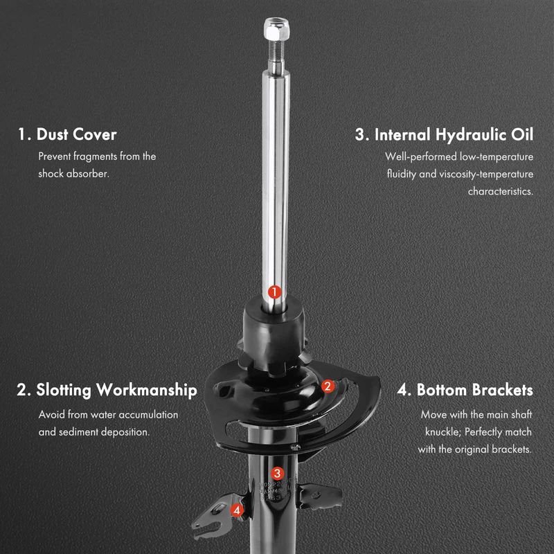 2x Front Shock Absorber for Jeep Cherokee 2014-2018 2.4L 3.2L FWD