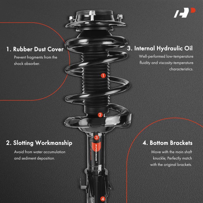 2x Front Complete Strut & Coil Spring Assembly for Subaru Forester 2014-2016
