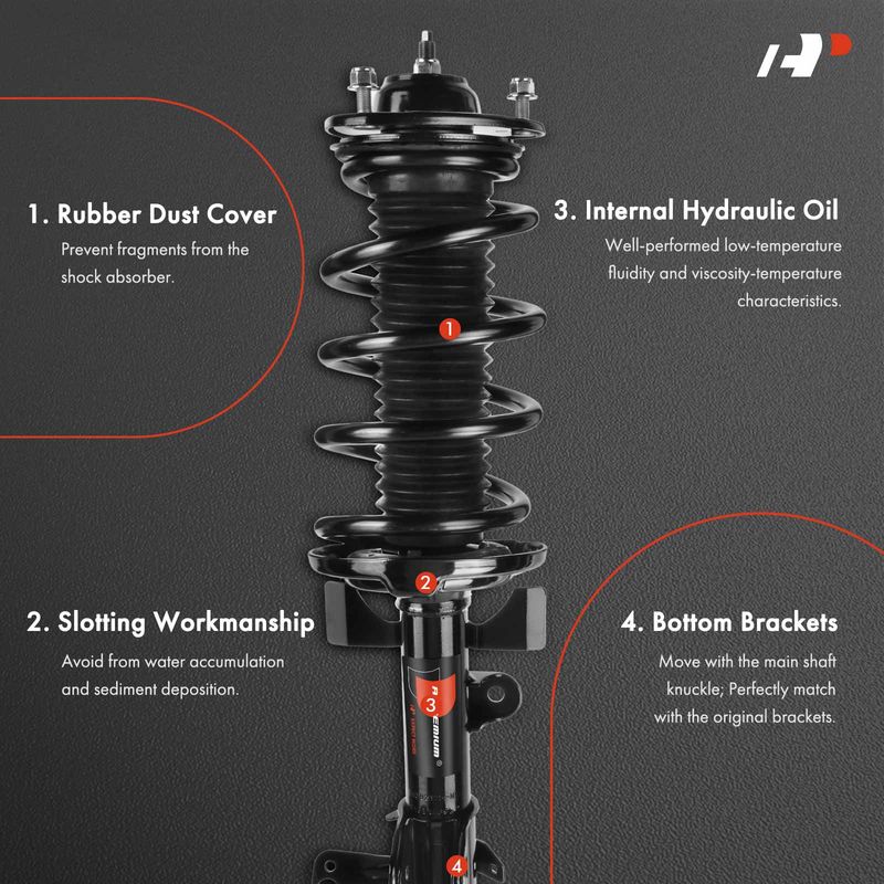 2x Front Complete Strut & Coil Spring Assembly for Honda Odyssey 2013-2017 3.5L