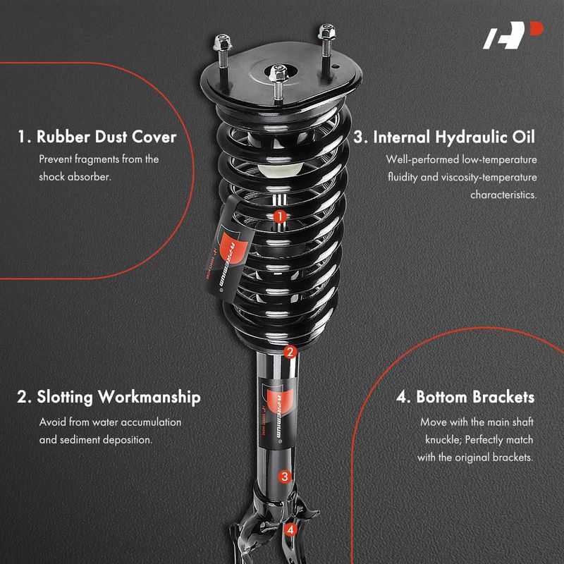 2x Front Complete Strut & Coil Spring Assembly for Jeep Grand Cherokee 11-15 Dodge