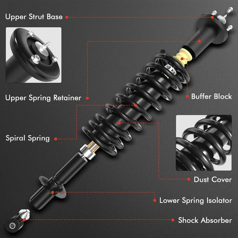 2x Rear Complete Strut & Coil Spring Assembly for Subaru Impreza 2012-2014 2.0L
