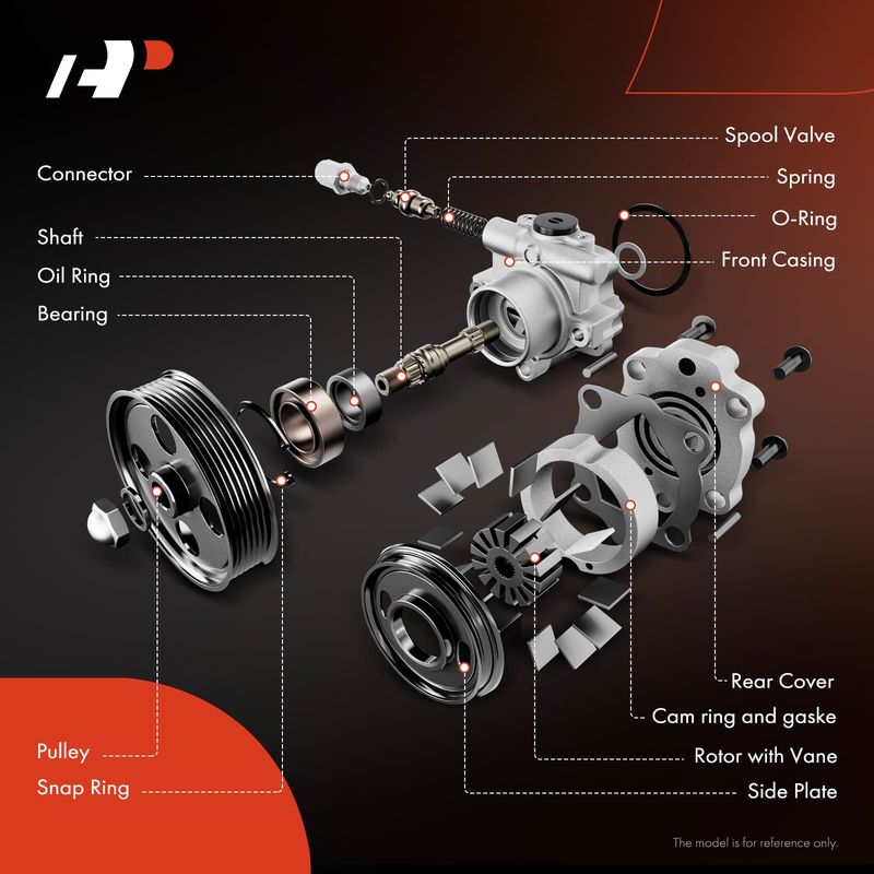Aluminum Power Steering Pump with Pulley for Mazda Miata 1999-2004 1.8L