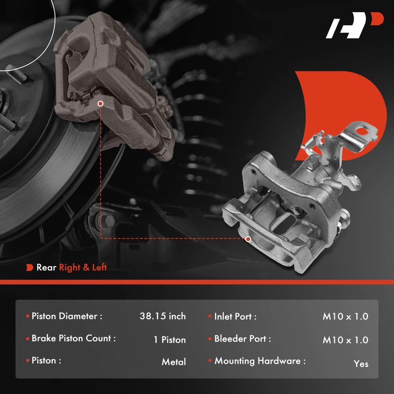 2x Rear Brake Caliper with Bracket for Toyota Matrix 2009-2013 Pontiac Vibe FWD