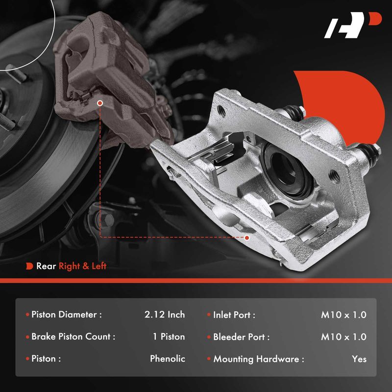 2x Rear Brake Caliper with Bracket for Dodge Durango Ram 1500 Van 2003