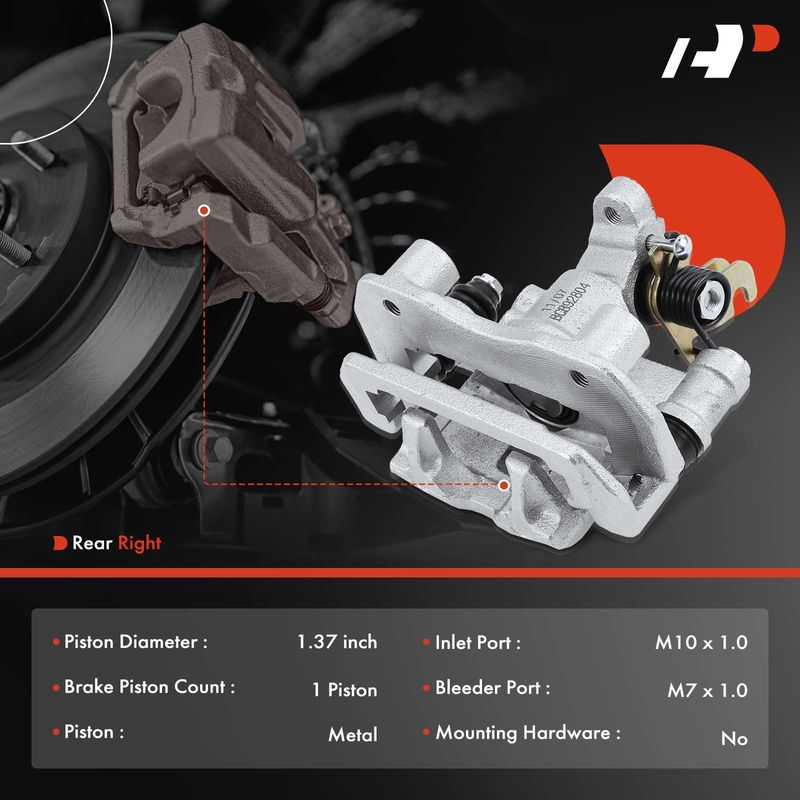 Rear Passenger Brake Caliper with Bracket for Mazda Protege 2003 L4 2.0L