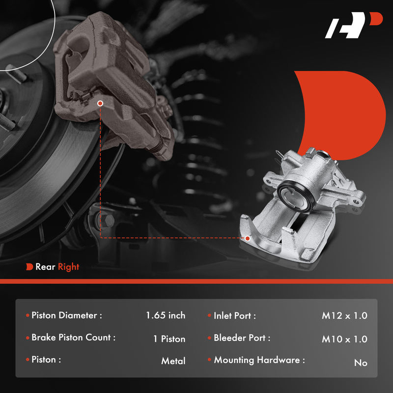 Rear Passenger Brake Caliper for Audi A4 Quattro 2005-2006 A4 2005-2006 S4
