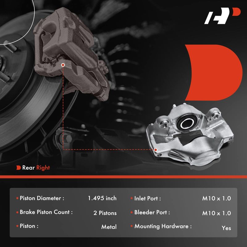 Rear Passenger Brake Caliper for Subaru Impreza WRX 2006 2007 H4 2.5L