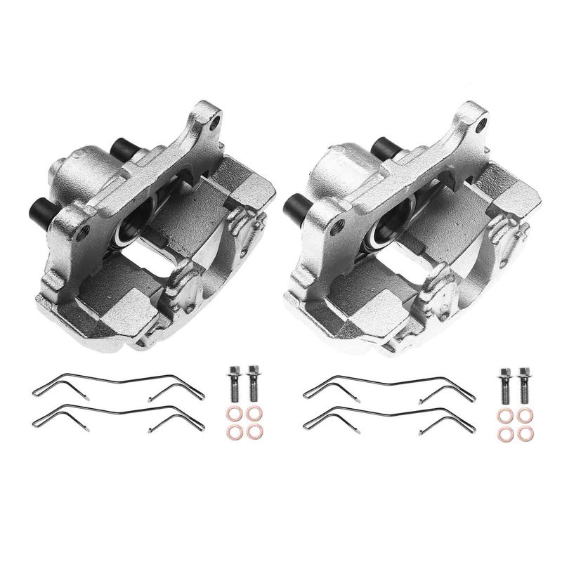 2x Front Disc Brake Calipers with Bracket for VW Jetta Passat Beetle Audi A3