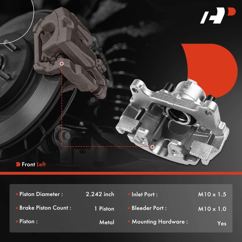 Front Driver Disc Brake Caliper with Bracket for Audi Q3 VW Passat Tiguan