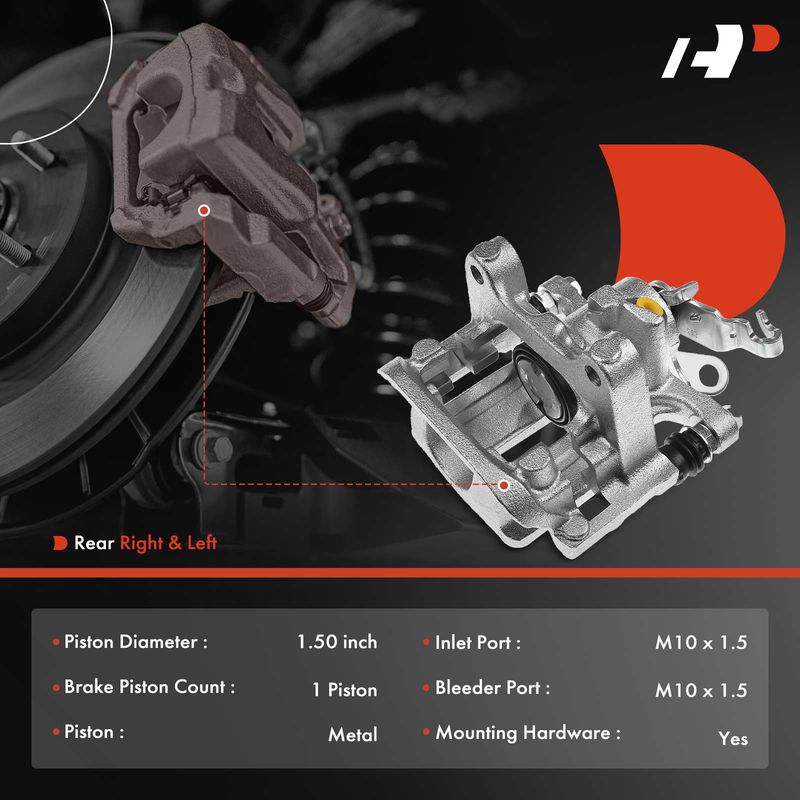 2x Rear Brake Caliper with Bracket for Volkswagen Golf 2015-2020 GTI Passat