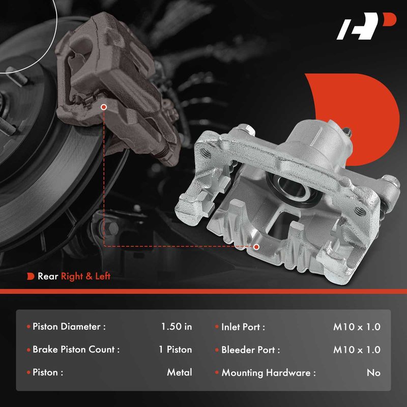 2x Rear Brake Caliper with Bracket for Olds Alero 99-04 Pontiac Grand Am 99-05