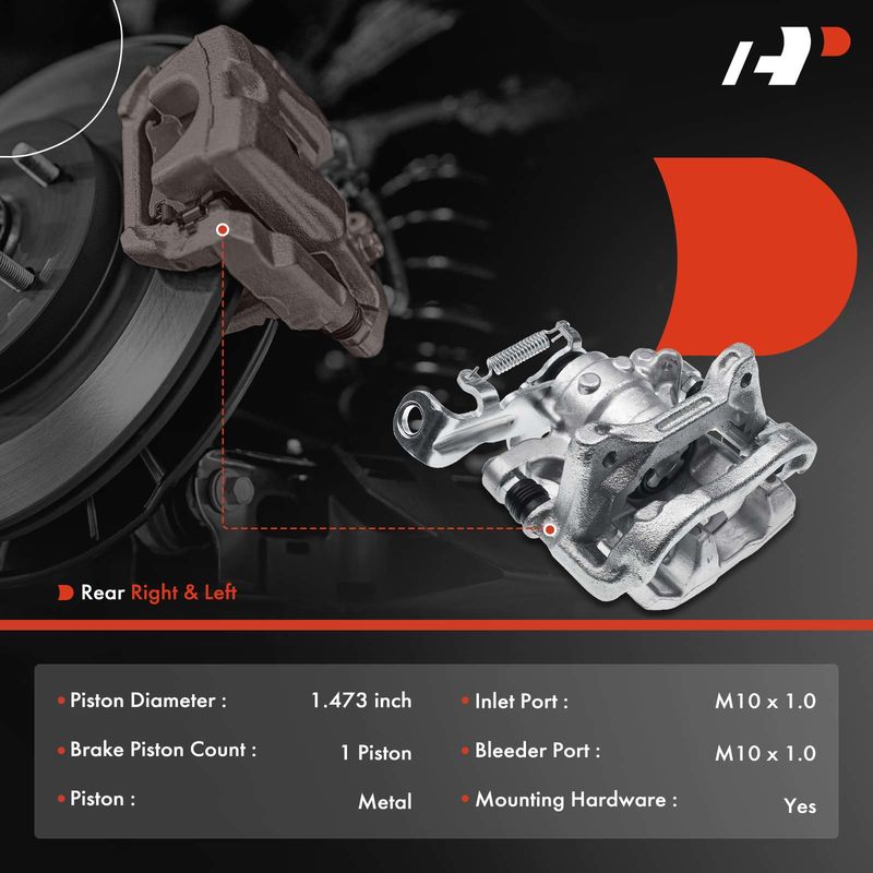 2x Rear Brake Caliper with Bracket for Mazda 3 3 Sport 2014-2016