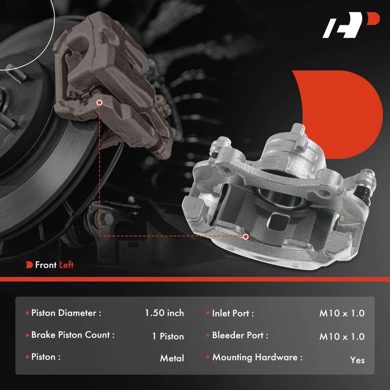 Front Driver Brake Caliper with Bracket for Nissan March Micra Versa Versa Note