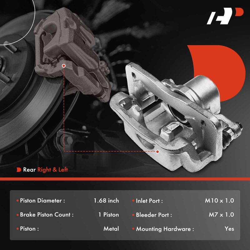 2x Rear Brake Caliper with Bracket for Hyundai Santa Fe Kia Sorento Rear
