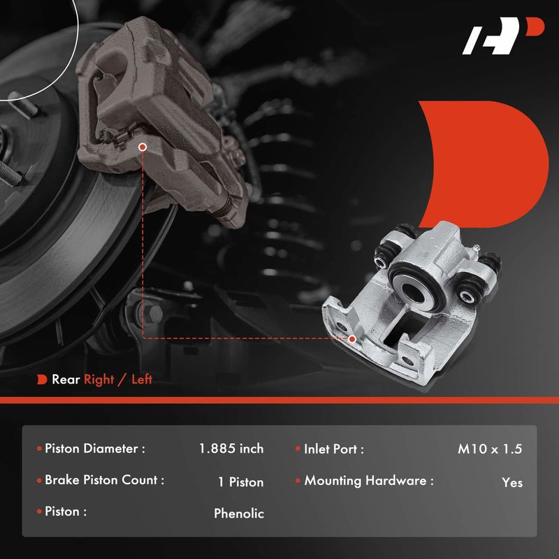 Rear Driver or Passenger Brake Caliper for Ford Crown Victoria 1996-2002