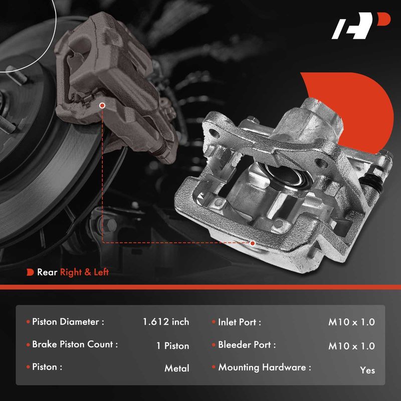 2x Rear Brake Caliper with Bracket for Lexus RX350 RX450h 10-12 Toyota Sienna