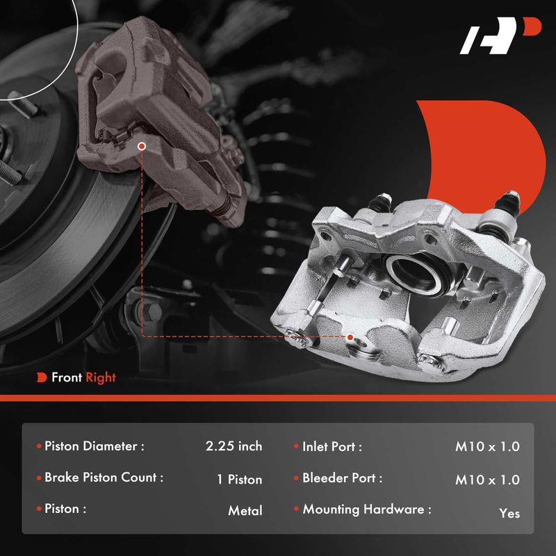 Front Passenger Brake Caliper w/ Bracket for Audi A4 allroad Quattro A5 Quattro