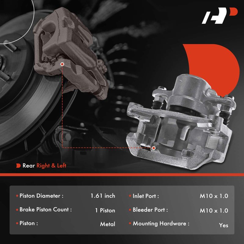 2x Rear Brake Caliper with Bracket for Subaru Forester 2.0L Legacy Outback 3.6L