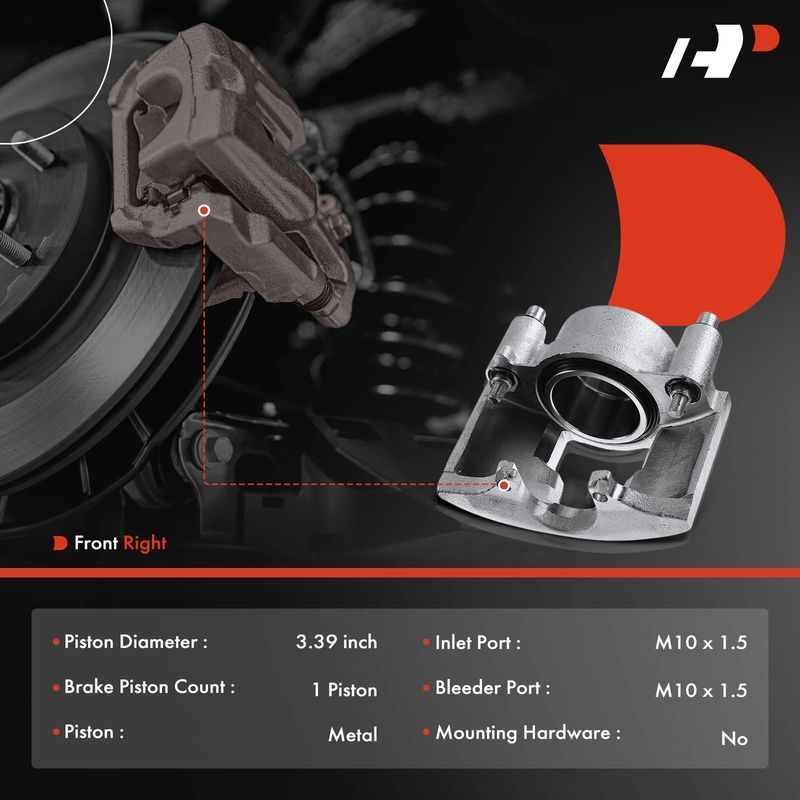 Front Passenger Brake Caliper for Chevrolet GMC C/K Savana Express 2500 3500 Ram
