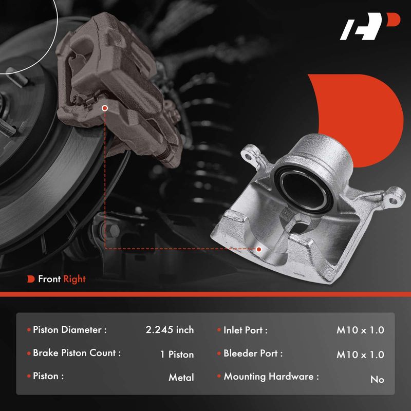 Front Passenger Brake Caliper for Honda CR-V 2002-2004 Element 2003-2011 L4 2.4L