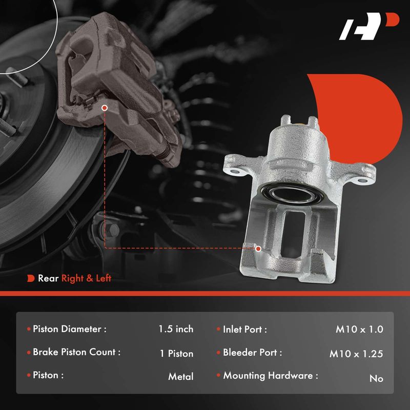 2x Rear Brake Caliper for Acura RL 1999 2000 2001 2002 2003 2004