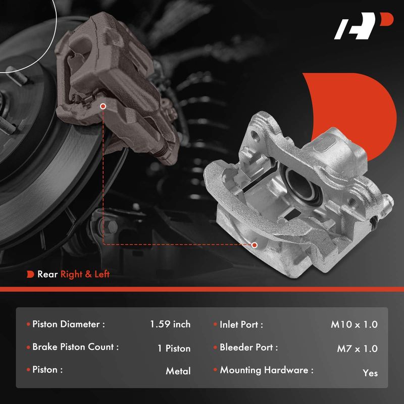 2x Rear Brake Caliper with Bracket for Lexus IS250 F Sport 2014-2015