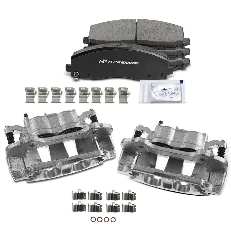 6x Front Disc Brake Calipers + Ceramic Pads for Chrysler Town & Country Ram C/V