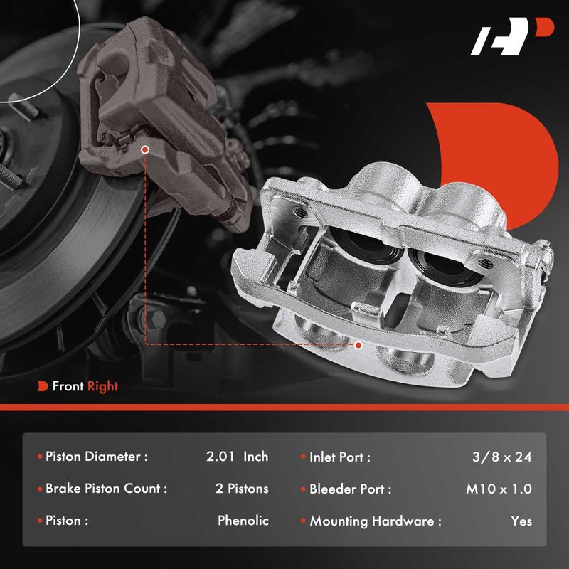Front Passenger Brake Caliper with Bracket for Ford F-150 2004 2005